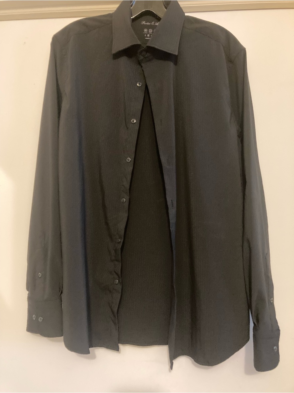 Porter & Ash Black Button-Up Dress Shirt
